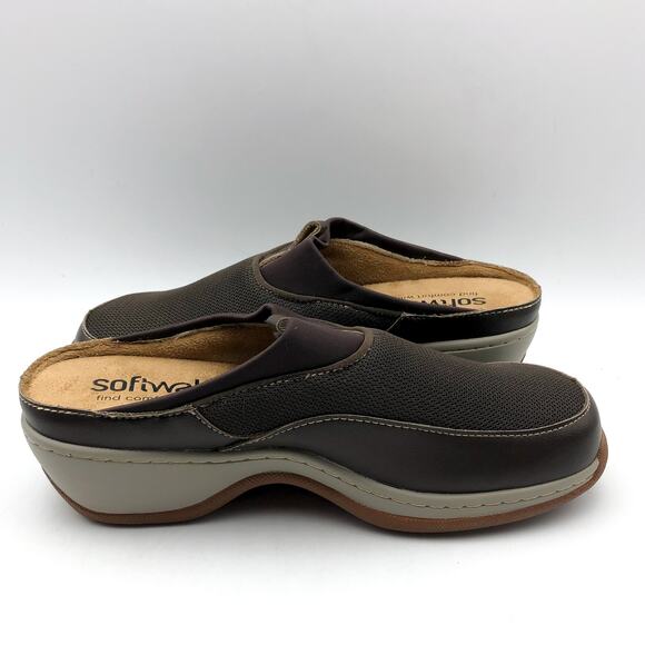 Softwalk Womens Aberdeen Mule Clogs US 7 M EU 37 Dark Brown Leather NIB - Picture 4 of 12